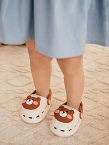 Cozy Pixies 可愛和有趣乙烯-乙酸乙烯共聚物熊圖案耐磨防滑嬰兒洞洞鞋 - 白色 - 查看 3