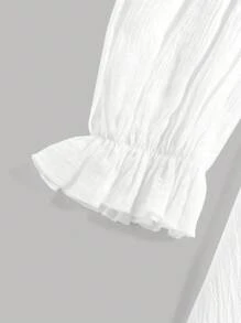 Girlism Tween Girls' Backless A-Line Puff Sleeve Dress/Halloween,Glowmode,Fall,Winter,Autumn/Activities/Autumn/Winter/Halloween,Glowmode,Fall,Christmas/Holiday/Festival/Winter - White - View 5