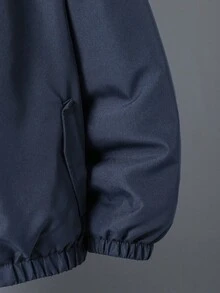 SHEIN Chaqueta con capucha de unicolor informal para niño preadolescente, elegante para otoño/invierno - Azul - Ver 3