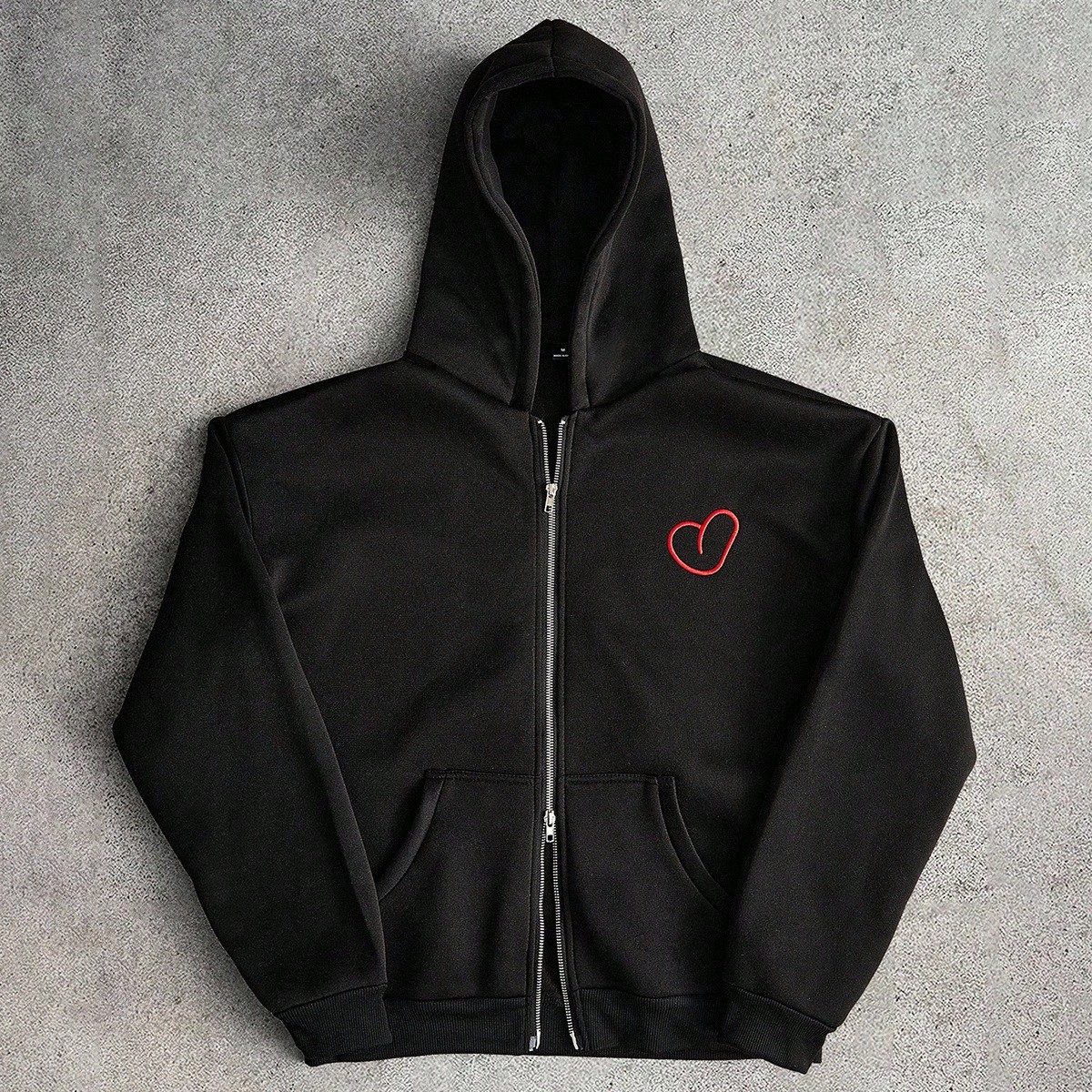 Sudadera con capucha negra con cierre de cremallera, sudadera con capucha con cremallera, sudadera con capucha con cremallera para hombre, sudadera co - Manfinity - Modalova