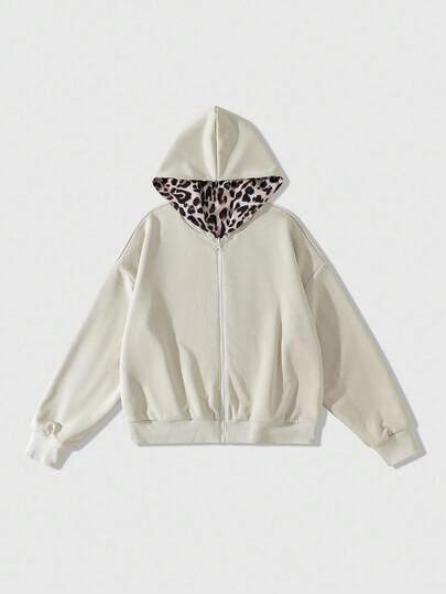 Street Life Men's Reversible Leopard Print Zip-Up Hoodie, Autumn/Winter