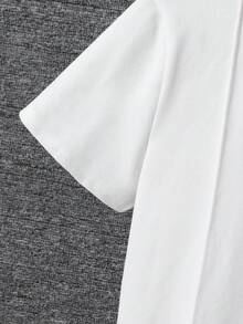 SHEIN 青少年男孩白色简约廓形褶皱细节 Polo 衫，休闲、学院风、舒适、时尚、百搭、面料柔软，适合日常穿着、上学、郊游、返校季、正式场合、派对 - 白色 - 查看 8