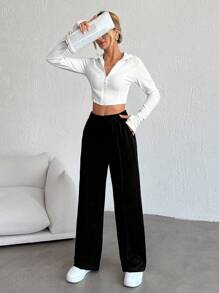 EURMUSE Petite Grey And Black Color Sweatpants With Elastic Waist Multipack - Multicolor - View 9