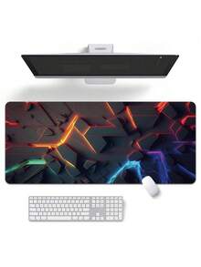 SHEIN Alfombrilla de ratón de juego con diseño 3D - Base de goma antideslizante, almohadilla de escritorio colorida adecuada para jugadores y uso de oficina, gran almohadilla para teclado de vuelta al colegio