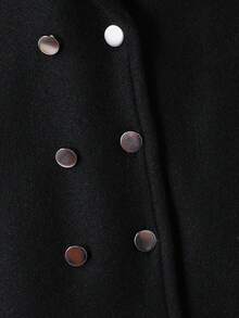 SHEIN Baby Boys' Winter Long Sleeve Double-Breasted Solid Color Fur Collar Mid-Length Coat, Fashionable And Versatile Style, Suitable For Outdoor Travel, Camping, And Home Wear Baby Boy Pom Pom Hat Baby Boy Black Coat Toddler Black Winter Outfit Toddler Winter Coat Baby Boy Winter Clothes Fall