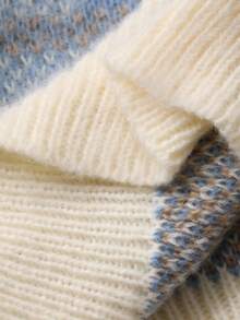 DAZY Young Girls Plaid Round Neck Casual Long Sleeve Sweater, Spring/Autumn - Blue - View 7