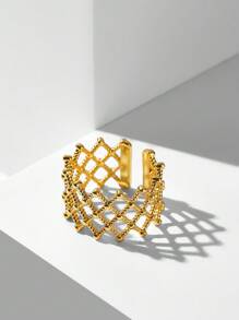 MOTF PREMIUM NHẪN ĐƠN CHI TIẾT BÍM MẠ VÀNG 18K - Vàng - Xem 3