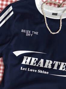 SHEIN Leap Crew 青少年女孩修身休闲简约舒适圆领修身长袖 T 恤，适合夏季 - 彩色 - 查看 4