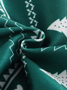 2 件男童简约圣诞树和雪花印花长袖上衣和紧身裤睡衣套装 - 綠色 - 查看 6