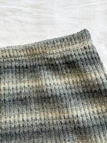 Soleia 女式条纹针织纹理面料金属装饰露背领口短款上衣和超短裤 2 件套，适合派对、圣诞节、约会、夜总会、海滩、游轮、下午茶、波西米亚风、波西米亚风、度假、秋季 - 黑與白 - 查看 6