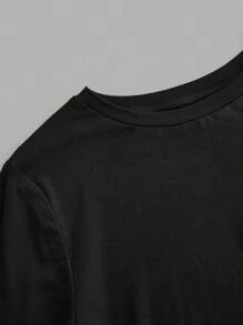 SHEIN EZwear 4 件套女士黑色、白色、粉色圆领休闲修身长袖 T 恤套装，适合秋冬季 - 彩色 - 查看 3