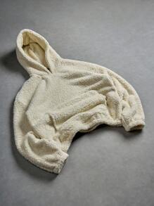 Manfinity EMRG Áo hoodie dài tay có túi màu trơn, dáng rộng, thường ngày cho nam, mùa thu - Màu be - Xem 8