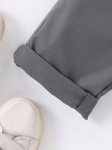 SHEIN 2 件套年轻男孩绅士正装套装，含背心、领结和裤子，适合婚礼、婚礼宾客、花童、戒童，秋冬