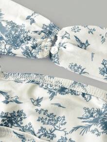 SHEIN Girlism Tween Girls' Fitted Casual Minimalist Floral Racerback Waist-Cinched Dress