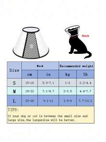 Zazumi 1pc Pet Recovery Collar, Post-Op Surgery Cone, Pet Head Cover. Fit For Pets Under 6kg