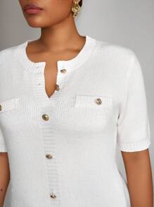 Veslaya Hàng mới về mùa Thu & Đông, Váy len cỡ lớn dành cho nữ mùa Thu - trắng - Xem 4