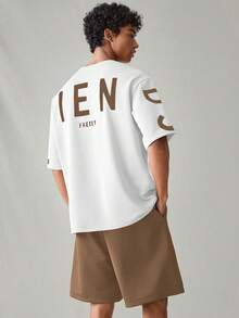 SWAVVY 2件套男士休闲字母印花短袖T恤和短裤