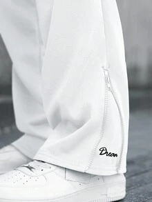 PAVTROS Manfinity Streetrush Men's 2 In 1 Zipper Hem Streetwear Pants - White - View 4