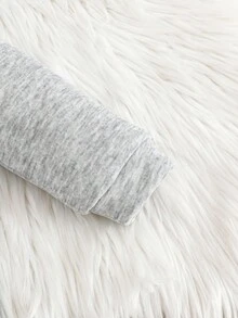 SHEIN Bộ áo liền quần dệt kim giữ nhiệt màu xám cho bé trai, dáng rộng, có mũ, tay dài, in họa tiết, khóa kéo, dễ phối đồ, dày dặn, thích hợp mặc trong nhà và ngoài trời, mùa thu/đông. - Xám - Xem 5