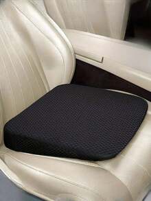 SHEIN 1pc Car/Truck Seat, Office Chair, Wheelchair Wedge Cushion - Memory Foam Seat Pad For Sciatica Relief, Breathable Polyester Fabric Car Seat Pad - Thick Comfort Reinforced Cushion, Anti-Slip Design, Suitable For All Vehicles, Black Woven Fabric Enhancing Support And Ventilation Room Decor Home Decor Chair Cushion Seat Cushion Back To School School Supplies