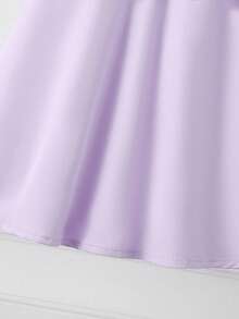 1pc Young Girl's Sweet Plaid Patchwork Long Sleeve Shirt Dress, With Hidden Zipper Design At Back, Comfortable & Cute Dress Suitable For Family Gathering, Outing, School And Other Occasions Bow Decoration, Back To School - Multicolor - View 3