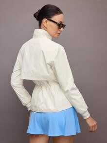 Activina 休闲百搭收腰立领运动夹克 - 奶油白 - 查看 2