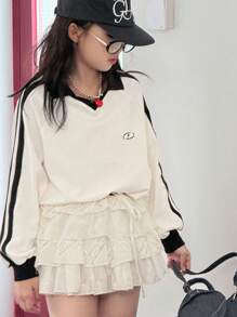 Dazy Kids 青少年女孩日常休闲运动衫 - 杏色 - 查看 1