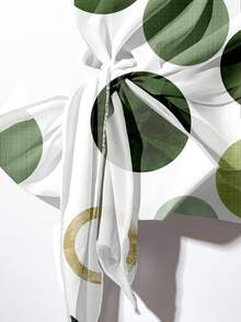 EMERY ROSE 2pcs Plus Size Polka Dot Print Tie-Up Shirt And Pants Set, Casual Autumn,Flower/Spring/Summer/Vacation - Multicolor - View 5