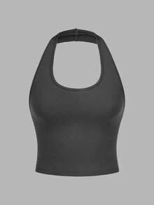 SHEIN EZwear 4入組簡單休閒短款露背貼身女士上衣，適合夏季 - 彩色 - 查看 10