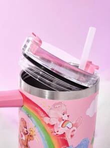 SHEIN X Care Bears 40oz Tumbler With Handle, Insulated Cup, Vacuum Insulated Water Bottle, Stainless Steel Travel Mug, Car Mug - Pink - View 5