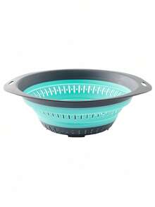 SHEIN 1pc/2pcs Foldable Collapsible Drain Basket, Small/Large, Square/Round Shape, Space-Saving Storage, Convenient For Kitchen Vegetable Fruit Cleaning And Rapid Draining - Multicolor - View 10