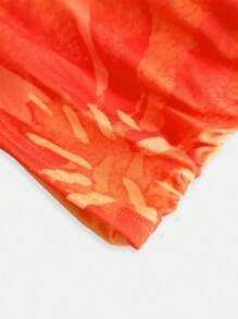 SHEIN Girlism 青少年女孩合身休闲舒适扎染花卉抹胸和紧身迷你裙套装 - 黃色 - 查看 10