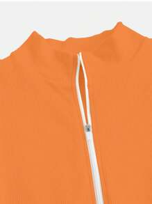 Core Rhythm Combinaison de sport à demi-zip à manches courtes de couleur unie pour femmes, été