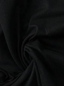Flirla Conjunto de 2 piezas de talla grande con top asimétrico acanalado + vestido con tirantes finos, plisado y abertura en contraste de color, para otoño/invierno - Multicolor - Ver 4