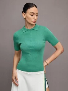 Activina 女士休闲纯色短袖毛衣