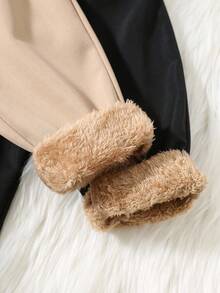 SHEIN 2pcs/Set Baby Boys Casual Cute Fun Sports Street Gentleman School All-Match Versatile Comfortable Retro Fashion Thick Thermal Lined Pants, Suitable For Autumn/Winter Wear, Indoor And Outdoor Toddler Pants Baby Pants Winter Baby Pants Thermal Lined Baby Pants Fall - Multicolor - View 3