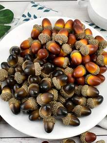SHEIN 20pcs Artificial Acorn,Fake Plants,Fall Decor,Room,Desk,Garden Decor,Room Decoration Stuff,Christmas - Small Acorn - View 6