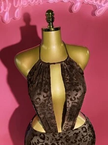 Slaydiva Hàng mới về mùa hè 2025, Thích hợp cho tiệc sinh nhật, Trở lại trường, Phong cách trường học, Trang phục hàng ngày, Thường ngày, Kỳ nghỉ, Du lịch du thuyền, Bãi biển, Tắm nắng, Lan truyền, Thời trang đường phố, Y2K Sexy Bombshell, Cổ yếm, Khoét sâu trước và giữa, Hở lưng gợi cảm, Họa tiết da báo nhung, Đầm ngắn ôm sát, Đầm mùa hè cho nữ - màu nâu - Xem 10