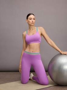 Activina 女士紧身瑜伽裤，紫色 - 紫色 - 查看 6