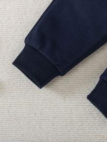 2pcs Toddler Boys Panda Striped Outfit, Hoodie Design, Black & White Striped Top With Cute Panda Applique, Navy Casual Pants, Suitable For Daily Wear, Outings, Vacations, Family Gatherings, Baby Boy Clothing, Infant Autumn/Winter Outfit, Baby Boy Set, Infant Autumn/Winter Boy Clothes, Baby Boy Panda Outfit Baby Boy Striped Hoodie Set Baby Boy Casual Set Infant Boys Outfit Baby Boy Clothes Fall - Multicolor - View 7