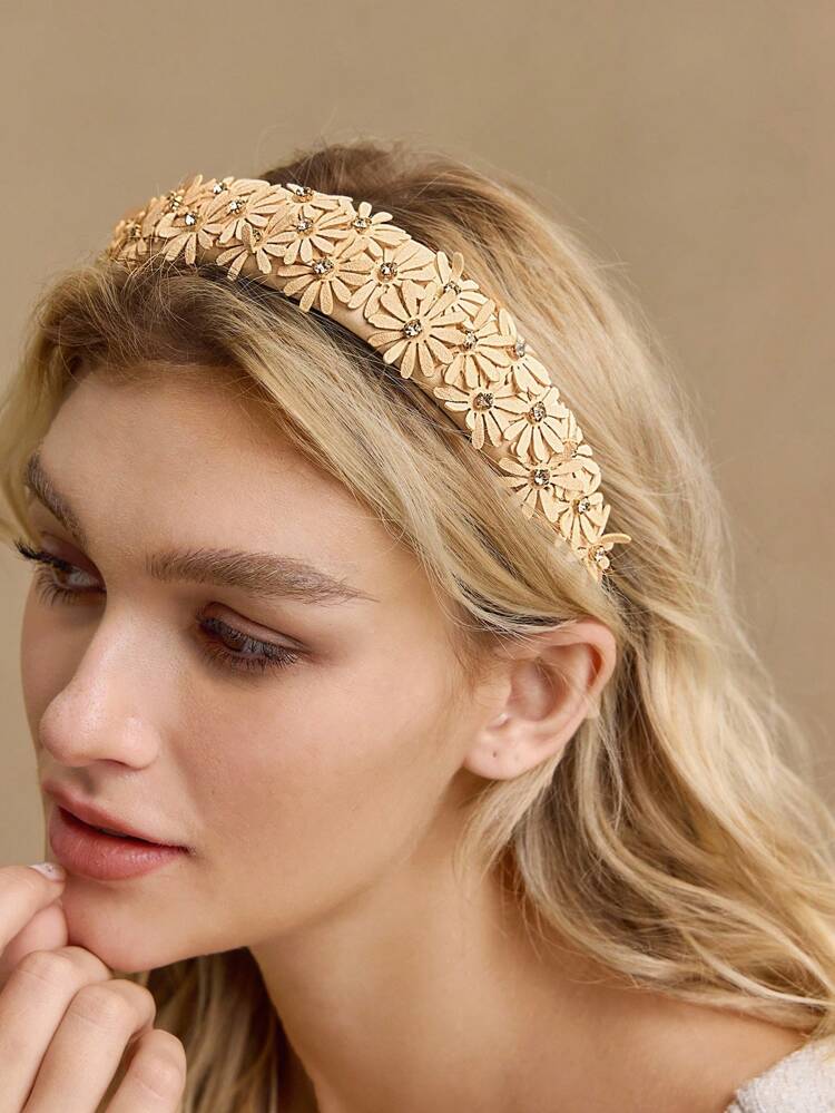 RHINESTONE FLORAL HEADBAND