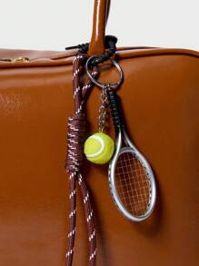 SHECARRY 多色条纹包带配羽毛羽毛球拍饰物