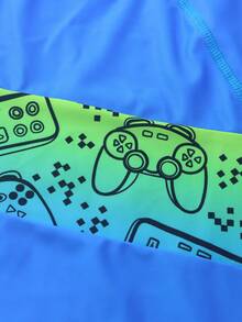 Tween Boys Swimwear Set: Short Sleeve Rashguard Top Paired With Beach Shorts, Casual Sports Swimsuit For Summer Summer Holiday Boys Rash Guard Swim Set With Swim Trunks Bathing Suit Long Sleeve Swim Shirt Quick Dry Swimsuit Kids Swimwear