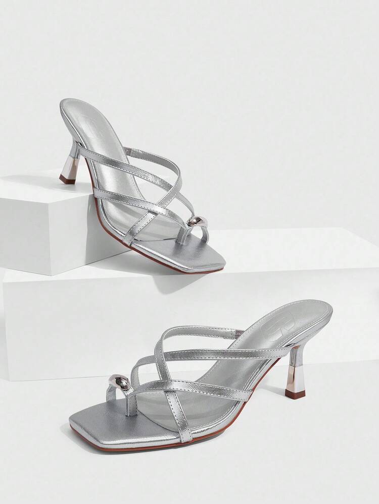 CUCCOO SZL Women's Fashion Square Toe High Heel Sandals For Daily Wear