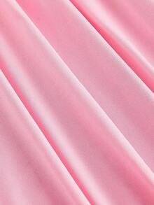 SHEIN MOD 粉色露肩网眼二合一喇叭袖长袖女式连衣裙，西部风、复古风、70 年代风、单身女郎风 - 粉色 - 查看 3