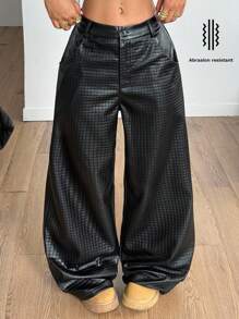 Coolane Calça Cargo Feminina Estilo Hippie, Estilo Rapper, Para Festival De Música, Estilo Streetwear, Básica,, Preta - Preto - Ver 3