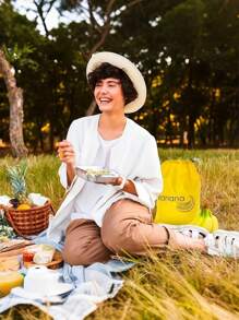 SHEIN 1pc Yellow Banana Storage Bag , Prevent Ripeness , Banana Storage Bag ,Light Convenient Washable And Durable Fruit Organizer , KitchenVegetables And Fruits Fresh Storage Bag , Kitchen Supplies