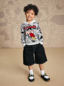 Astro Boy X SHEIN Young Boy Cartoon Graphic Loose Fit Sweatshirt, Casual Outdoor Streetwear - White - View 8