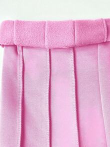 FavEase Casual Solid Color Drawstring Waist Straight-Legged Shorts Graduation,Back To School Outfits,Graduation,Teacher Outfits For Women,Back To School Fall Cloth For Women - Pink - View 7