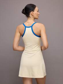 Activina 女式撞色装饰吊带运动连衣裙 - 奶油白 - 查看 2